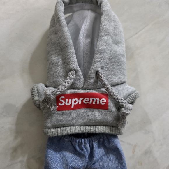 LABUBU STREETWEAR CLOTHING - Gray And Red Hoodie - Picture 1 of 3